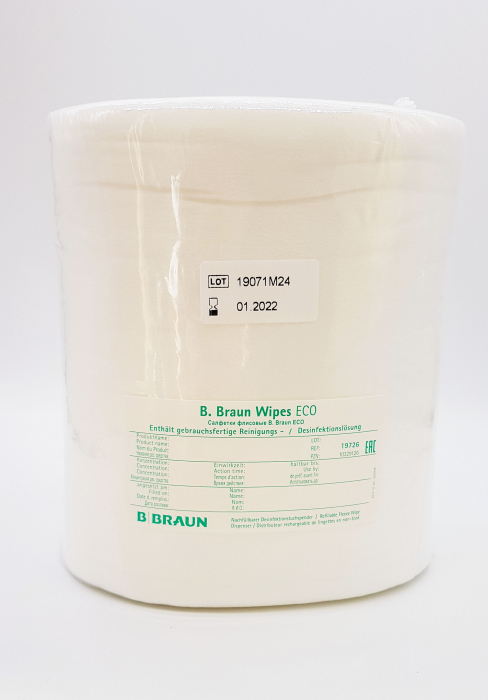 Салфетки флисовые B.Braun Wipes Eco в рулоне, 120 шт., пл. 55, 190х360мм., Артикул 19726 Салфетки флисовые B.Braun Wipes Eco в рулоне, 120 шт., пл. 55, 190х360мм., Артикул 19726