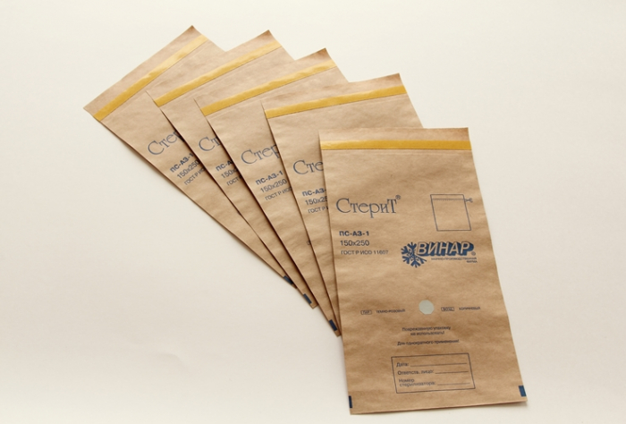 Пакеты бумажные самоклеящиеся СтериТ (Крафт), 100 шт., 150х400 мм